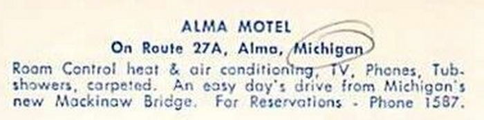Alma Motel - Vintage Postcard (newer photo)
